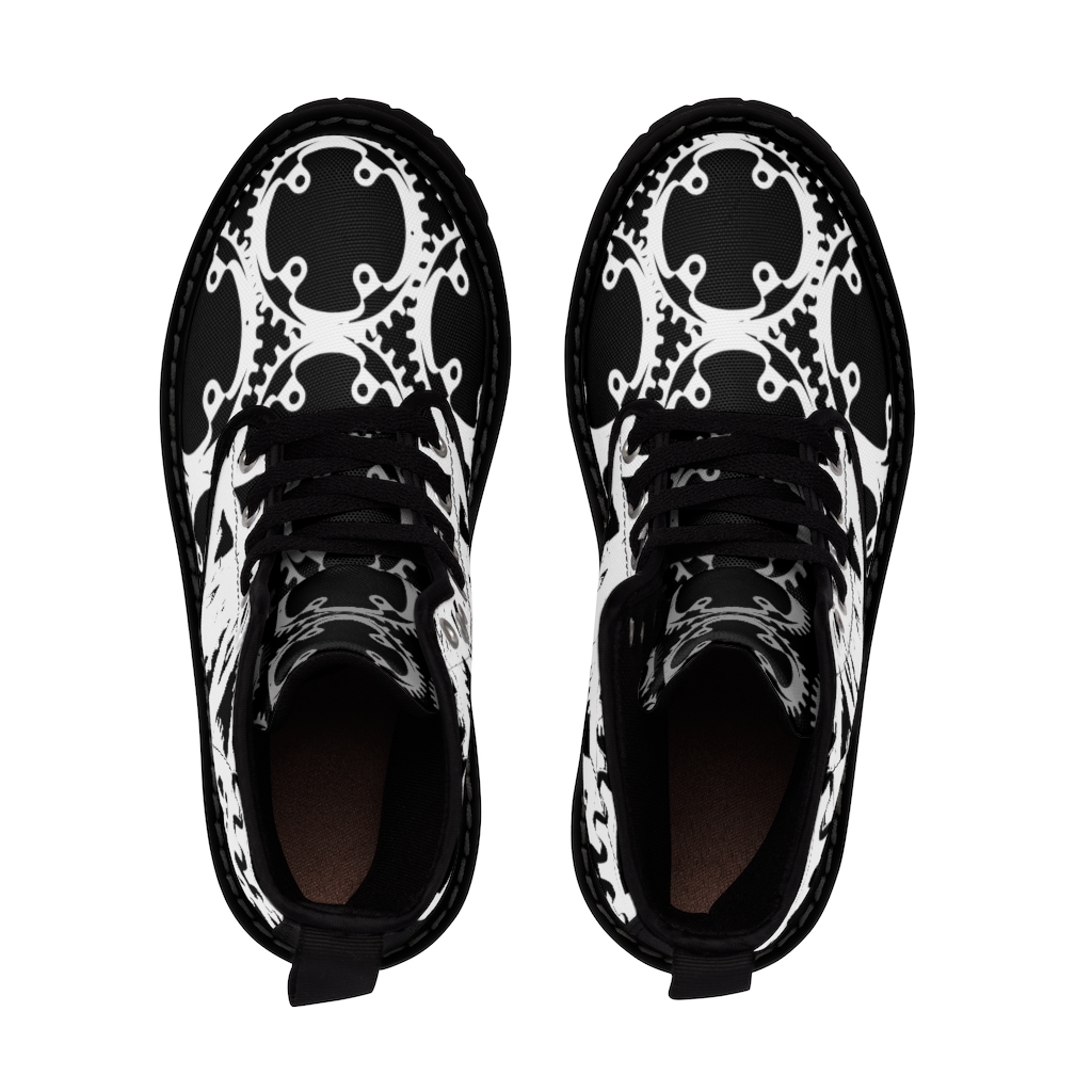 Women's Canvas White Gear-Stars Boots - Image 6