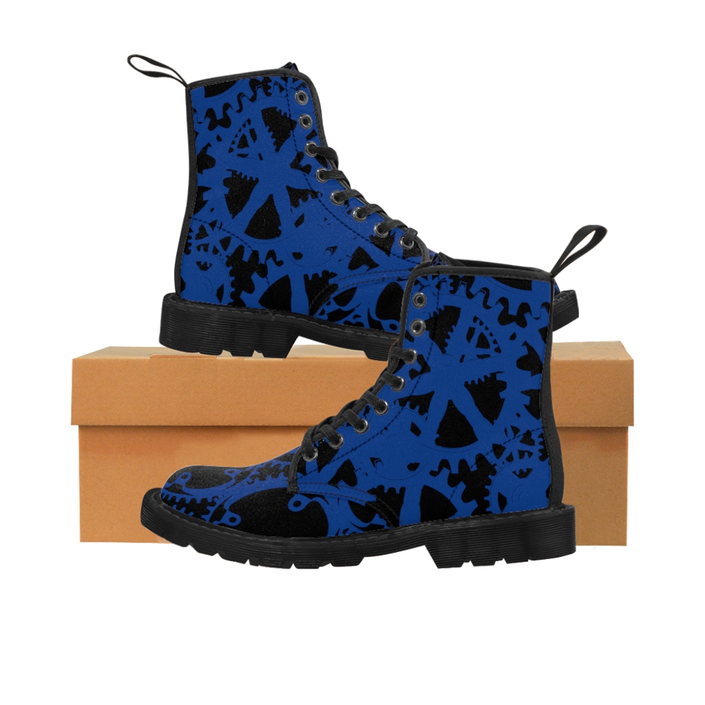 Women's Canvas Blue Gear-Stars Boots