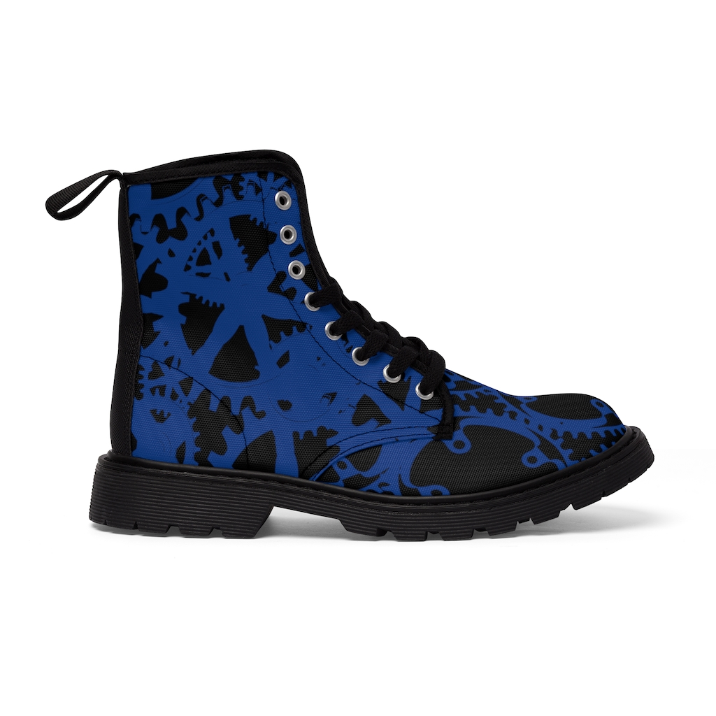 Women's Canvas Blue Gear-Stars Boots - Image 3