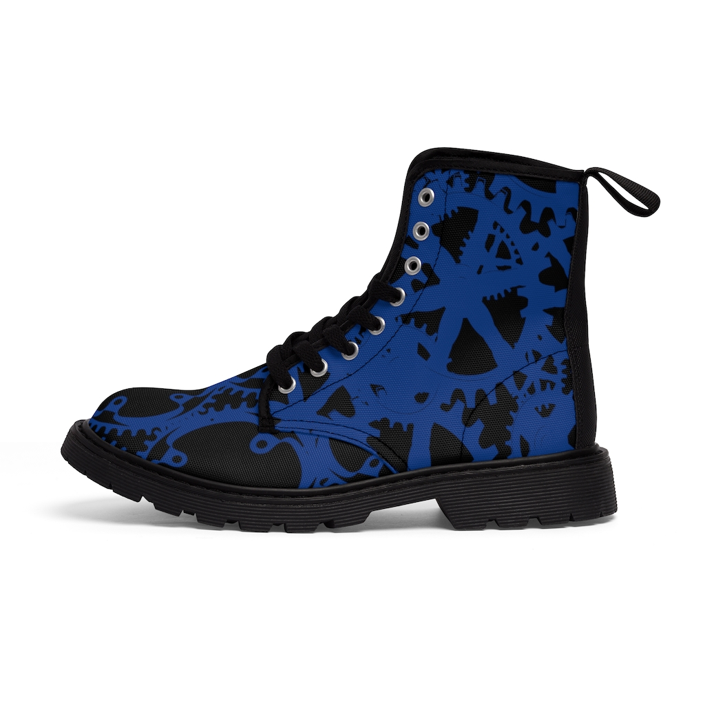 Women's Canvas Blue Gear-Stars Boots - Image 5