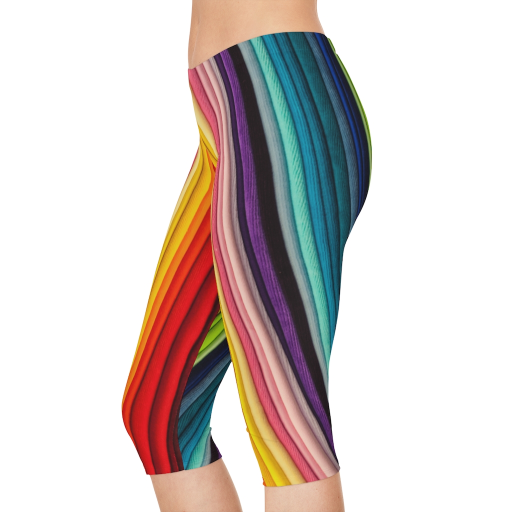 Women's Capri Leggings Color Folds - Image 18