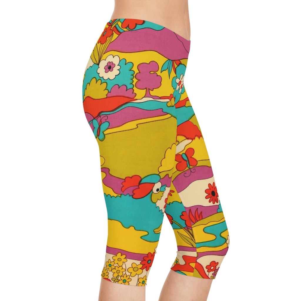 Women's Capri Leggings Vintage Groovy - Image 5