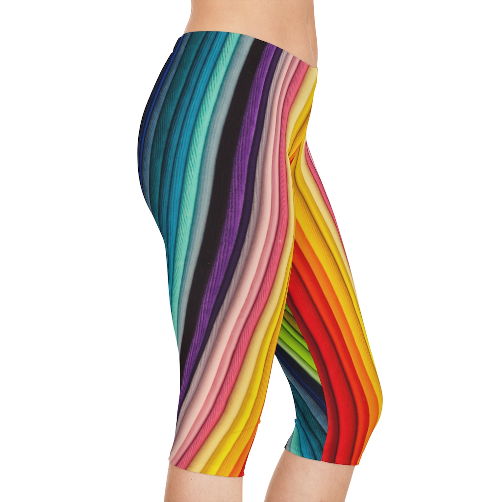 Women's Capri Leggings Color Folds - Image 23