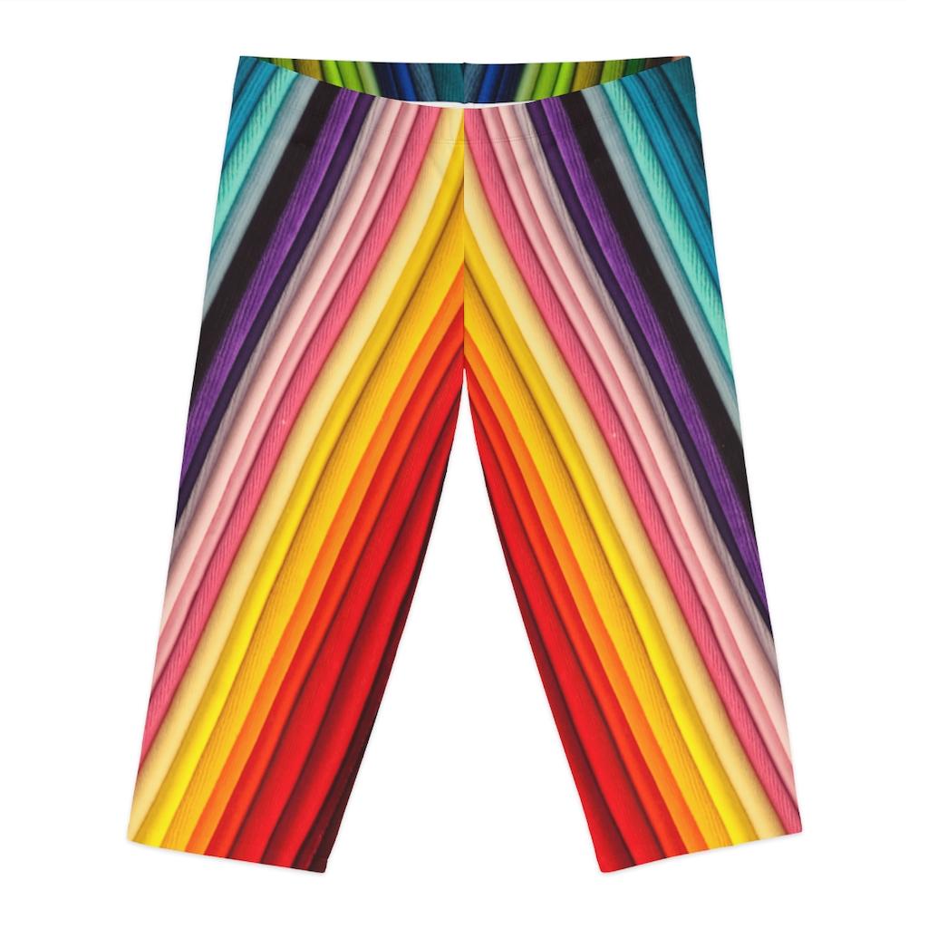 Women's Capri Leggings Color Folds - Image 26