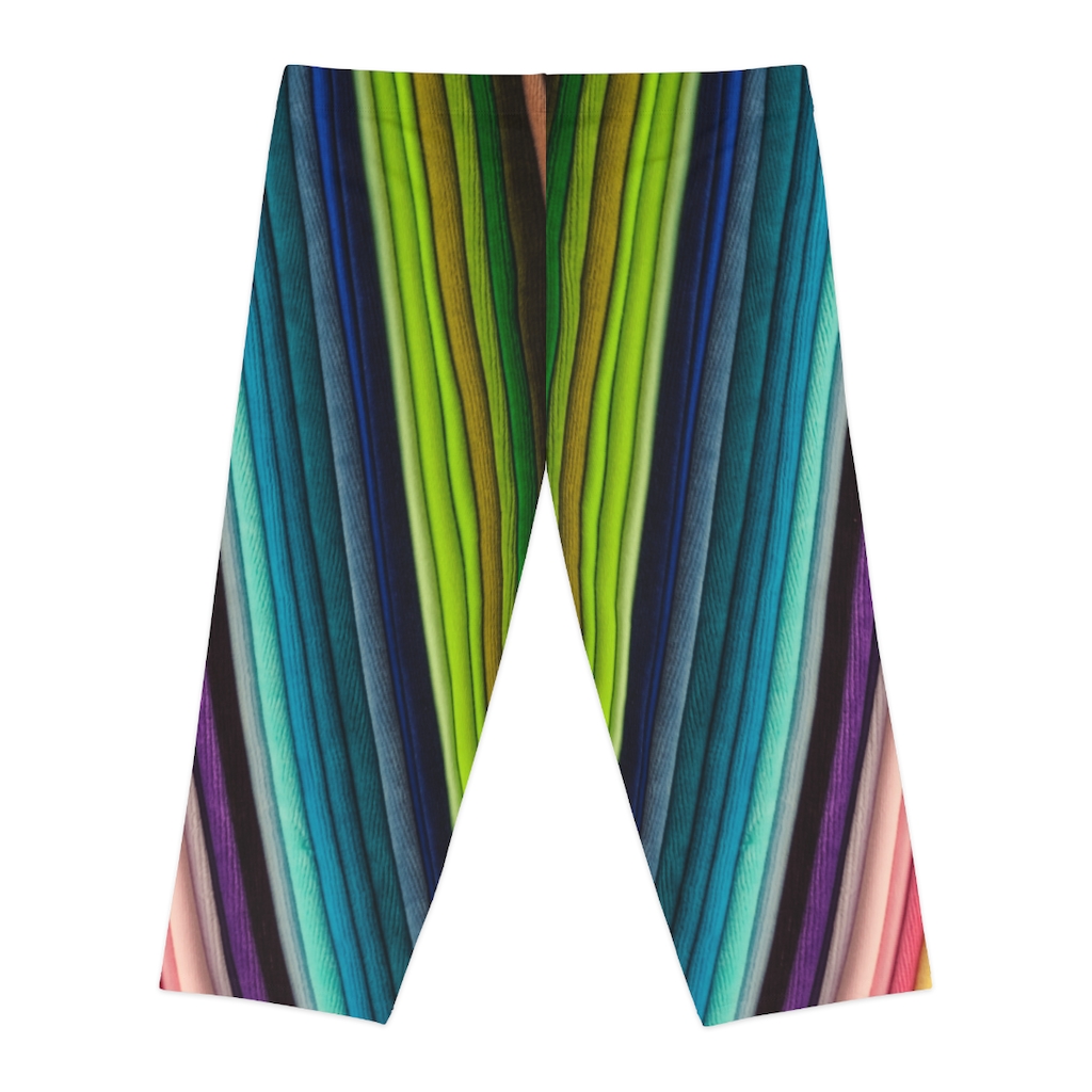 Women's Capri Leggings Color Folds - Image 33