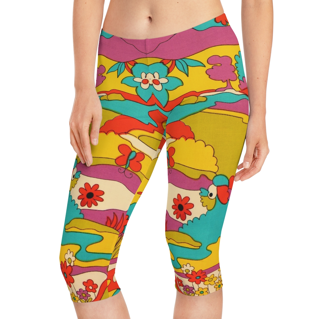 Women's Capri Leggings Vintage Groovy - Image 31