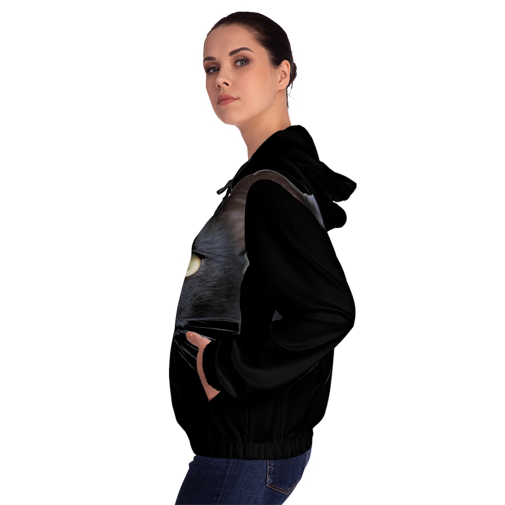 Women's Hoodie: Black Cat - Image 23