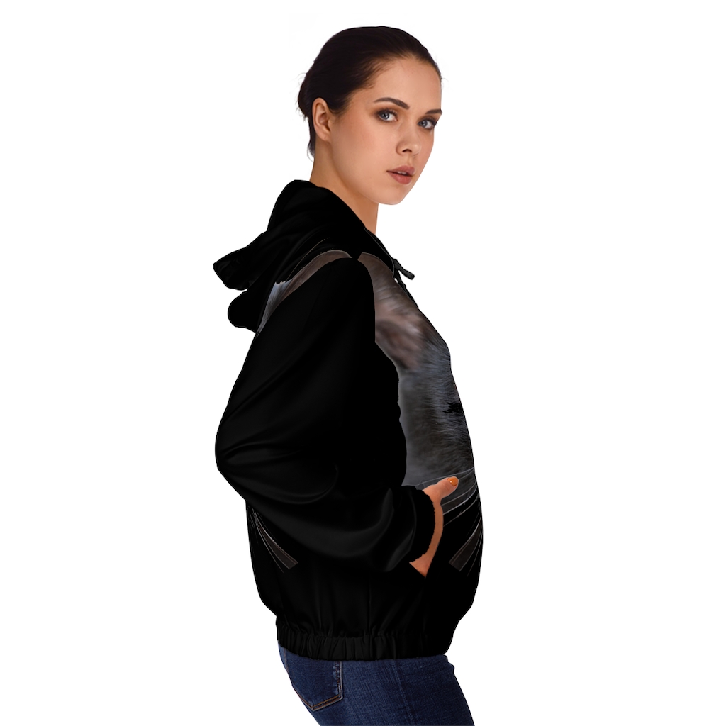 Women's Hoodie: Black Cat - Image 24