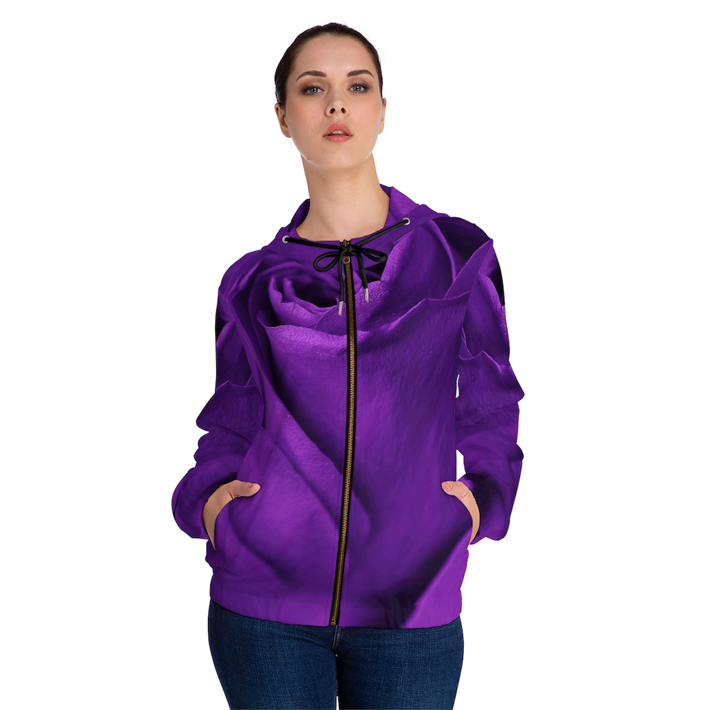 Women's Hoodie: Purple Rose - Image 19