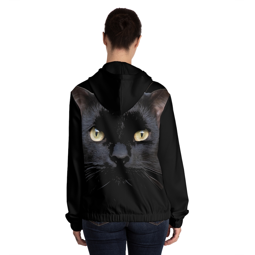 Women's Hoodie: Black Cat - Image 4