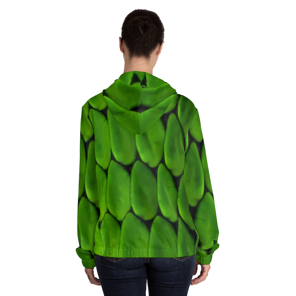 Women's Hoodie: Bright Green Snake - Image 28