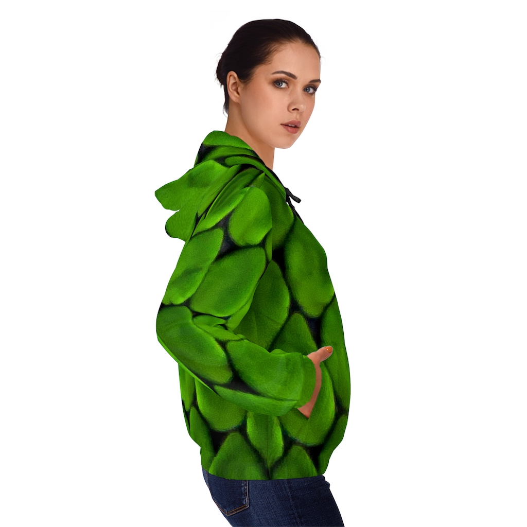 Women's Hoodie: Bright Green Snake - Image 30