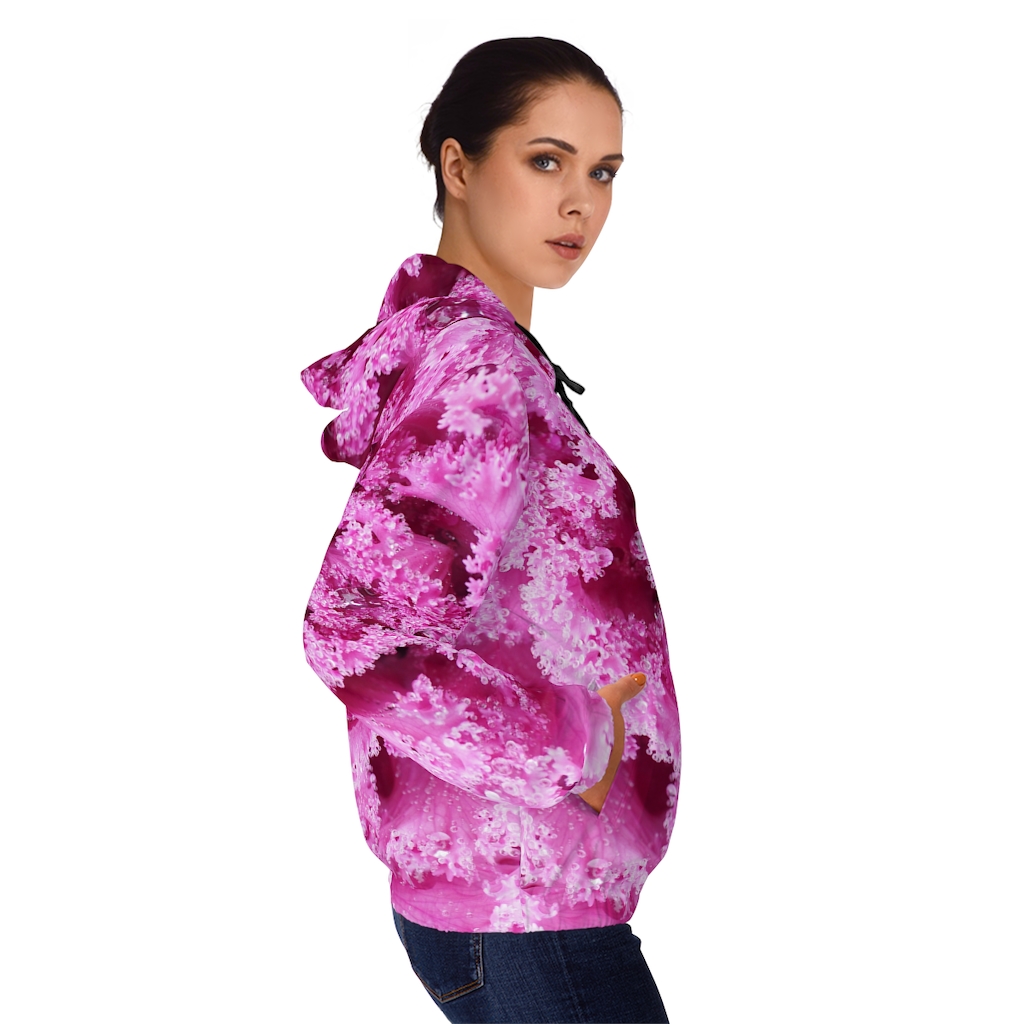 Women's Hoodie: Pink Flower - Image 12