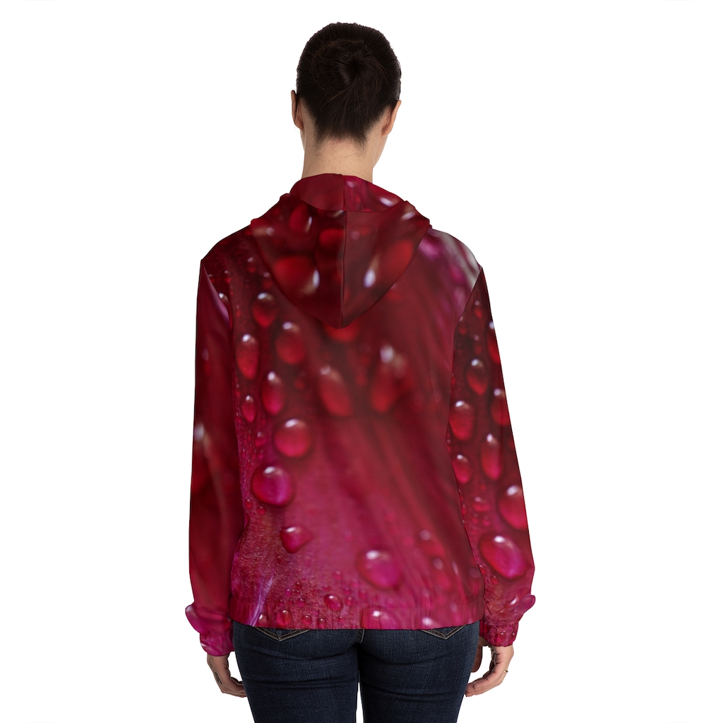 Women's Hoodie: Red Petal - Image 10